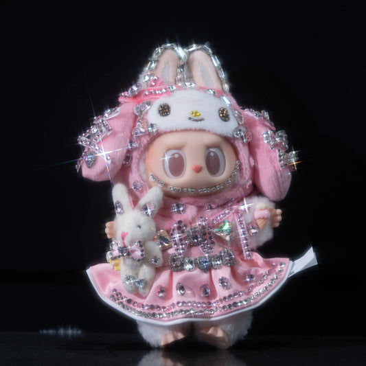 Labubu×Sanrio Handcrafted Diamond Pendant
